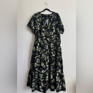 New Plus Size Anthropologie Somerset Maxi Dress Size 3X- Black / Green